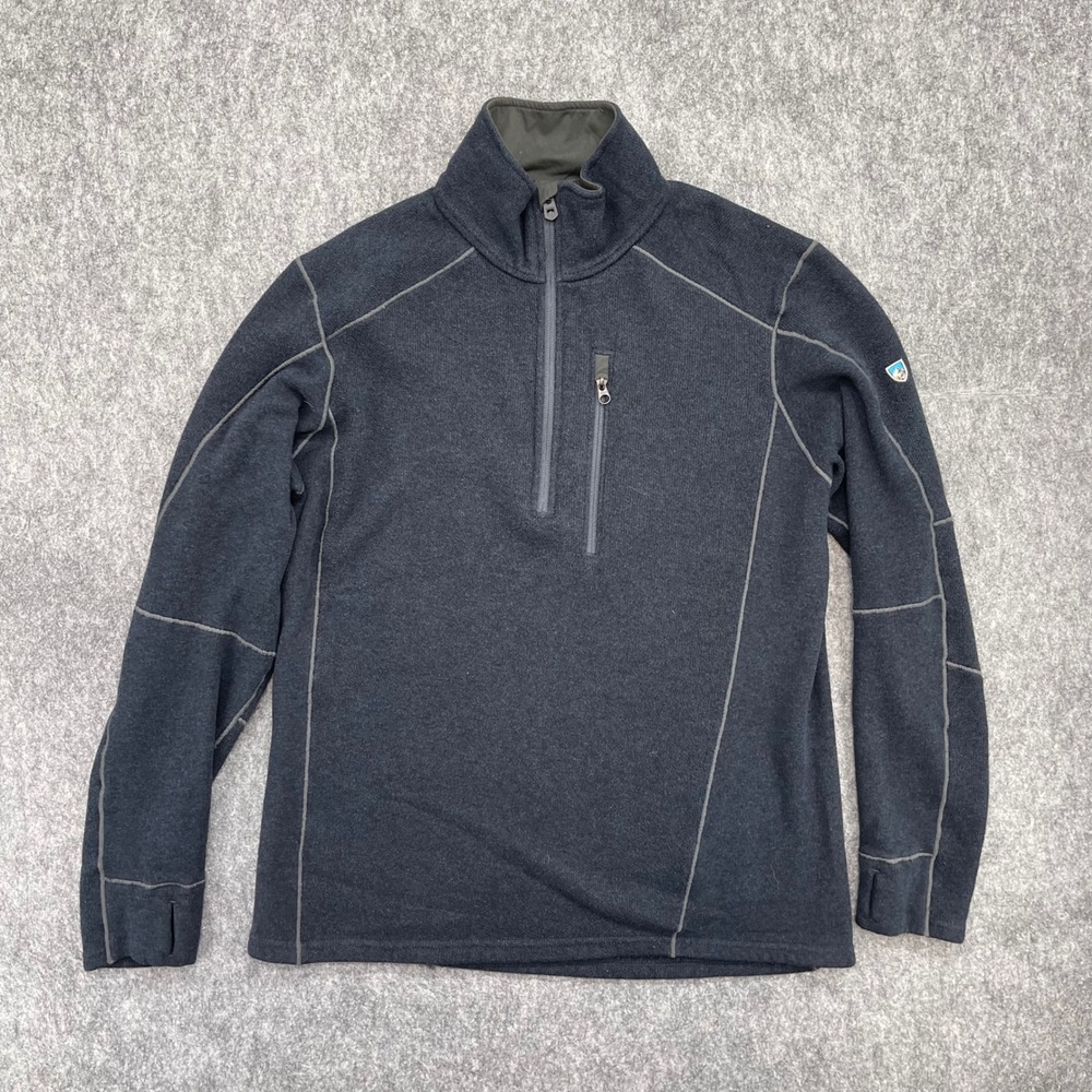 KUHL Interceptr Pullover Mens Large 1/4 Zip Fleece Gray Technical Jacket